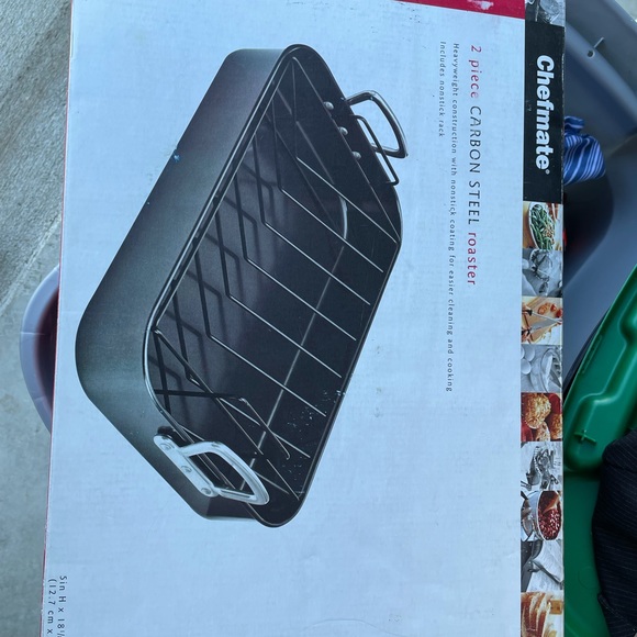 NIB Chefmate 2 pc Heavyweight Carbon Steel Roaster - Picture 2 of 4